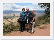 05NgorongoroCraterRim - 8 * Pat, David and Audrey on the rim of Ngorongoro crater.